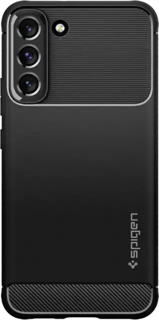 Husa Spigen Rugged Armor pentru Samsung Galaxy S22, Material TPU Flexibil, Tehnologie Air Cushion, Design cu Fibra de Carbon, Negru Mat