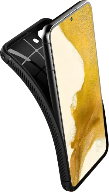 Husa Spigen Rugged Armor pentru Samsung Galaxy S22, Material TPU Flexibil, Tehnologie Air Cushion, Design cu Fibra de Carbon, Negru Mat