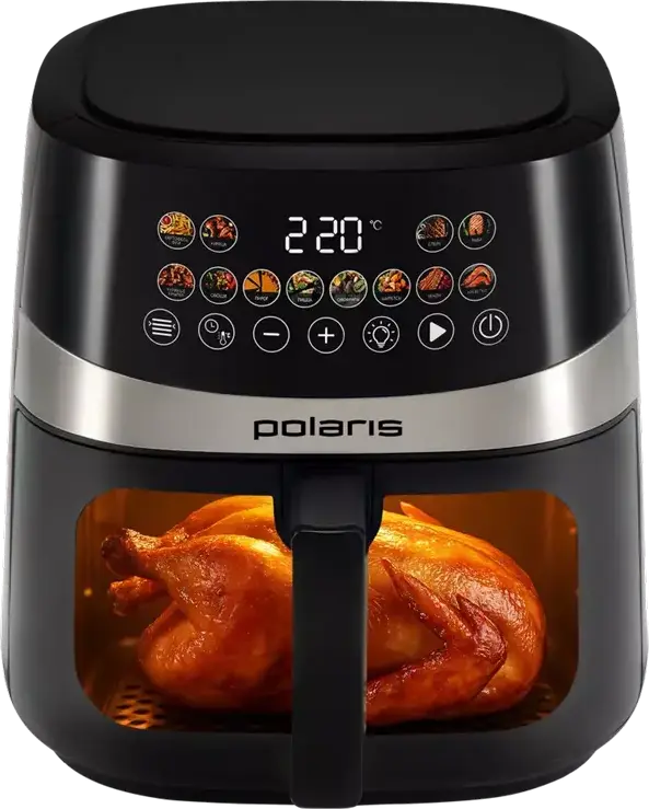 Polaris PAF 8005W Electric Convection Air Fryer, 7.5L Bowl, 1800W, Wi-Fi IQ Home Smartphone Control, 12 Auto Programs, Digital Touch Control, Black