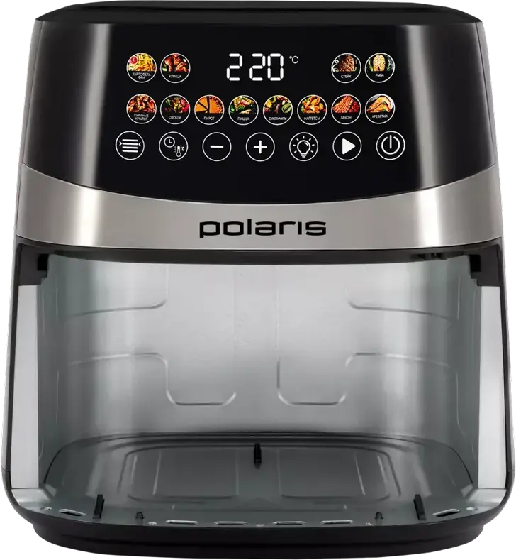 Polaris PAF 8005W Electric Convection Air Fryer, 7.5L Bowl, 1800W, Wi-Fi IQ Home Smartphone Control, 12 Auto Programs, Digital Touch Control, Black