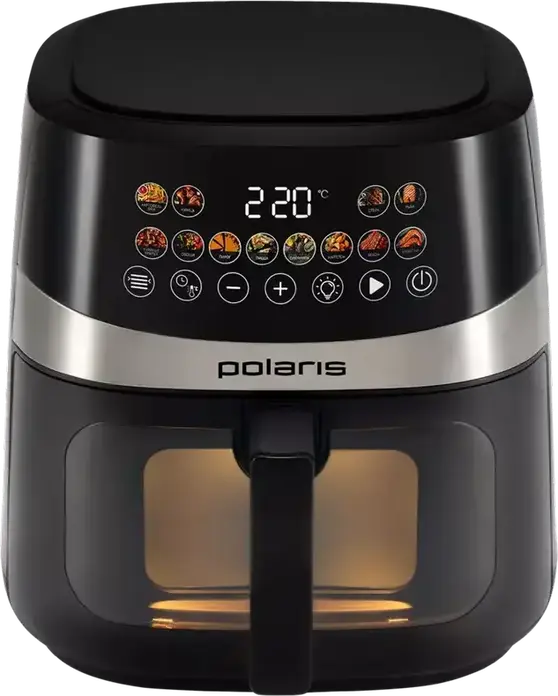 Polaris PAF 8005W Electric Convection Air Fryer, 7.5L Bowl, 1800W, Wi-Fi IQ Home Smartphone Control, 12 Auto Programs, Digital Touch Control, Black