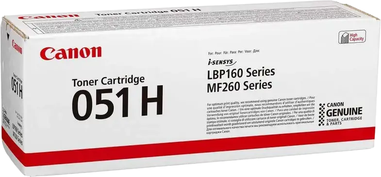Genuine Canon CRG-051 H High Capacity Black Toner Cartridge, 4100 Page Yield for i-SENSYS LBP160 and MF260 Series, MF264dw II