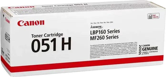 Genuine Canon CRG-051 H High Capacity Black Toner Cartridge, 4100 Page Yield for i-SENSYS LBP160 and MF260 Series, MF264dw II