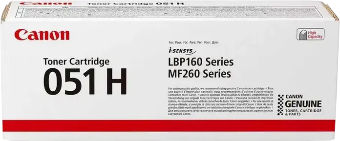 Genuine Canon CRG-051 H High Capacity Black Toner Cartridge, 4100 Page Yield for i-SENSYS LBP160 and MF260 Series, MF264dw II