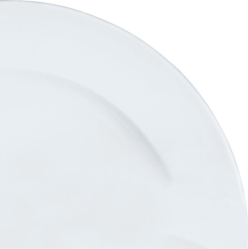 PULSIVA Rondon flat Porcelain Plate, 19 cm, White Round Dish with Reinforced Rim, Dishwasher and Microwave Safe, Stackable