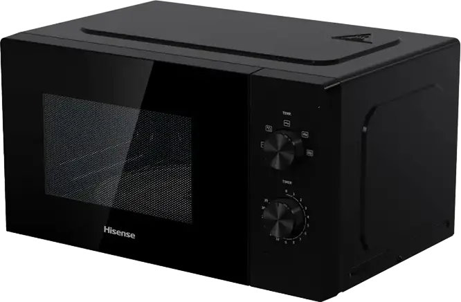 Cuptor cu Microunde Hisense H20MOBP1, Independent, Capacitate 20L, Putere 700W, 5 Nivele de Putere, Control Mecanic, Defrost Rapid, Negru