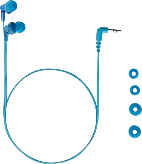 Panasonic RP-HJE125E In-Ear Canal Headphones, 10mm Dynamic Driver, 10Hz-24kHz Frequency Response, L-shaped 3.5mm Jack, Blue