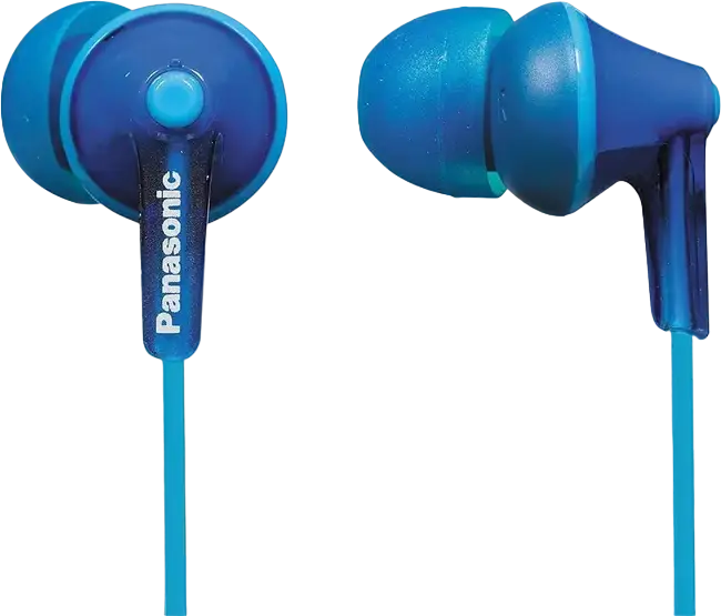 Panasonic RP-HJE125E In-Ear Canal Headphones, 10mm Dynamic Driver, 10Hz-24kHz Frequency Response, L-shaped 3.5mm Jack, Blue