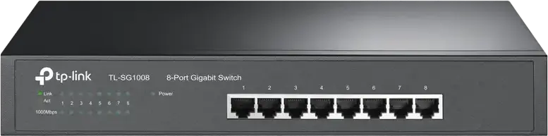 Неуправляемый гигабитный коммутатор TP-Link TL-SG1008 на 8 портов 10/100/1000 Мбит/с, пропускная способность 16 Гбит/с, QoS, Green Technology, металлический корпус