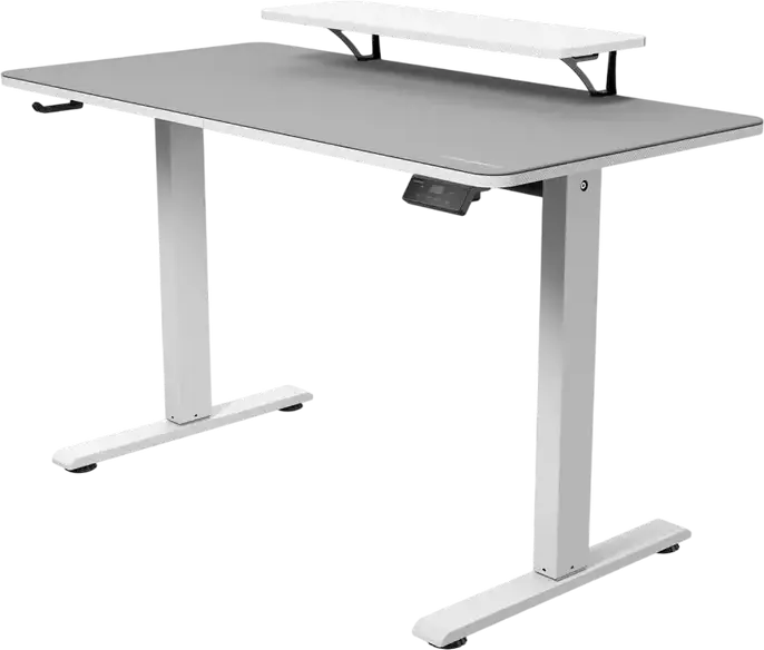 Cougar E-Star 120 Electric Height Adjustable Gaming Desk, 120x60 cm, Carbon Fiber MDF, Steel T-Leg Frame, Digital Memory Presets, White