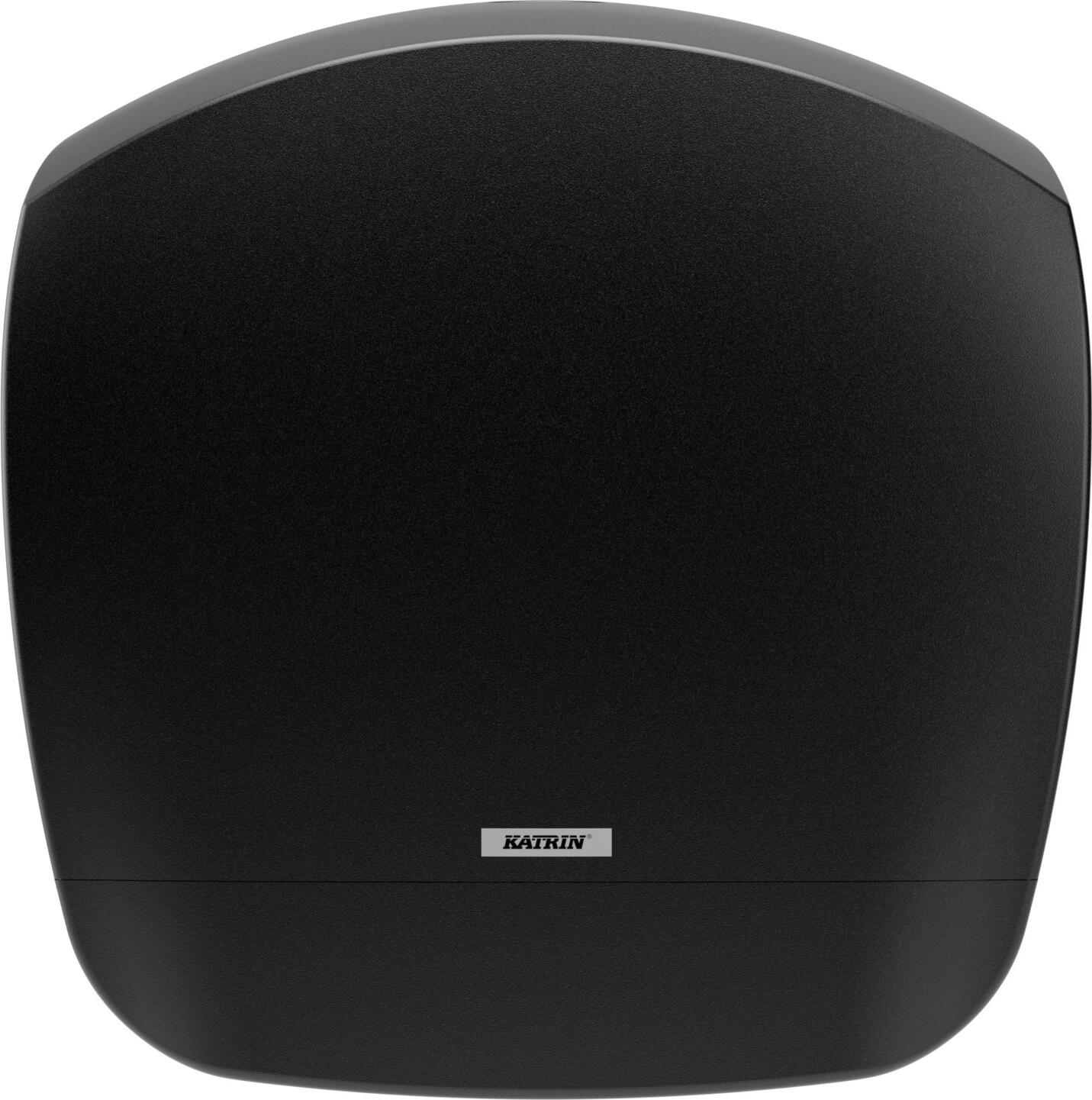 Katrin Gigant L Toilet Paper Dispenser 82186 for Jumbo Rolls, Black ABS Plastic, Integrated Stub Roll Holder and Adjustable Brake, Wall Mount