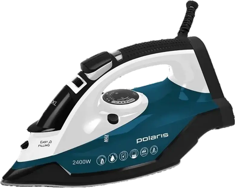 Polaris PIR 2420AK Steam Iron, 2400W, PRO 5 Ceramic Soleplate, 50g/min Constant Steam, 145g/min Steam Boost, Vertical Steaming, Anti-calc, Auto-off