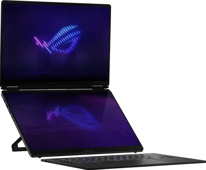 ASUS ROG Zephyrus Duo 16 GX651 Gaming Laptop, Intel Core Ultra 9 386H, 32GB LPDDR5X, 1TB SSD, RTX 5070 Ti 12GB, Dual 16" 3K OLED Touch Nebula HDR 120Hz, Win 11