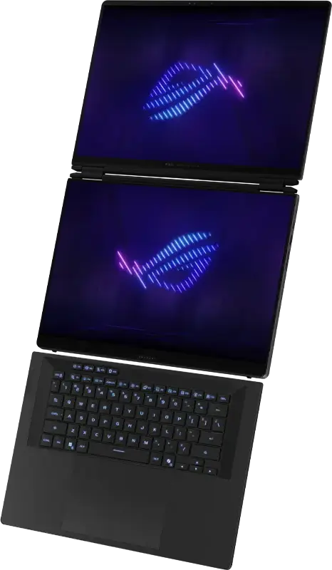 ASUS ROG Zephyrus Duo 16 GX651 Gaming Laptop, Intel Core Ultra 9 386H, 32GB LPDDR5X, 1TB SSD, RTX 5070 Ti 12GB, Dual 16" 3K OLED Touch Nebula HDR 120Hz, Win 11