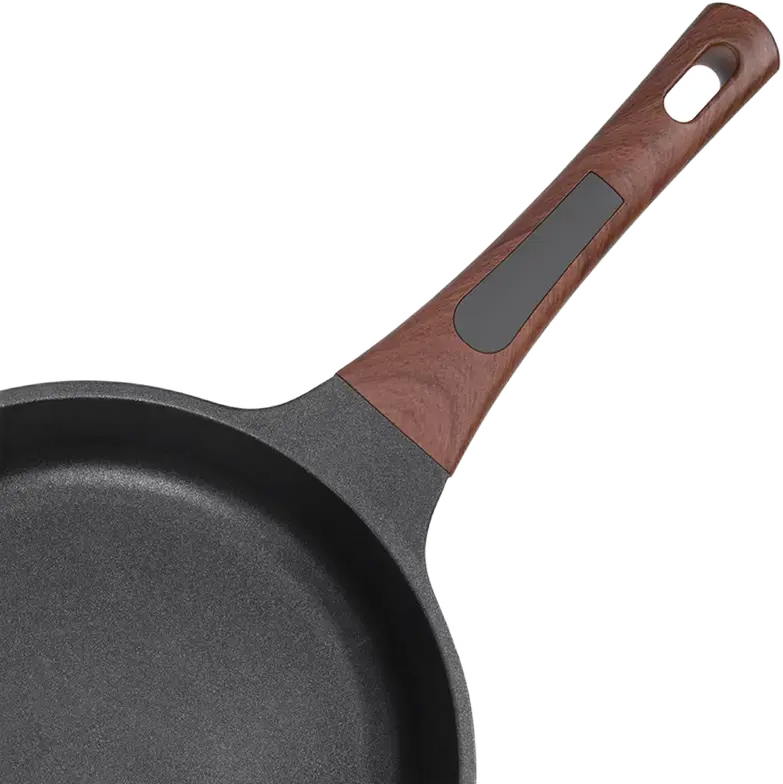 Tigaie Resto Kitchenware Capella 93510 Aluminiu Turnat, 26 cm, Strat Non-stick PFLUON, Compatibila Inductie, Maner Soft-touch Efect Lemn, Neagra