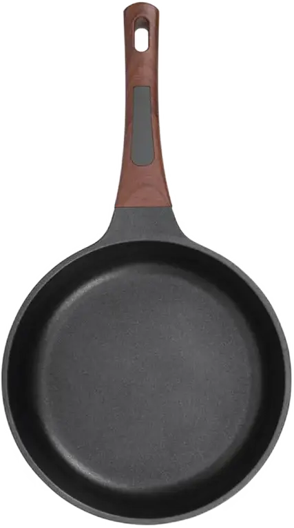 Tigaie Resto Kitchenware Capella 93510 Aluminiu Turnat, 26 cm, Strat Non-stick PFLUON, Compatibila Inductie, Maner Soft-touch Efect Lemn, Neagra