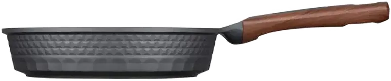 Tigaie Resto Kitchenware Capella 93510 Aluminiu Turnat, 26 cm, Strat Non-stick PFLUON, Compatibila Inductie, Maner Soft-touch Efect Lemn, Neagra