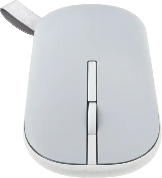 ASUS Marshmallow Mouse MD100 Wireless Bluetooth & 2.4GHz Optical Mouse, 1600dpi, Symmetrical Ambidextrous Design, Magnetic Covers, Grey