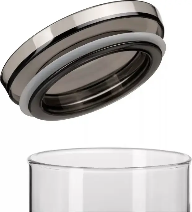 Borcan pentru alimente din sticla Ardesto Fresh AR1316SF, 1.6L cu capac etans Vacuum, recipient rotund transparent din sticla, sigur la masina de spalat