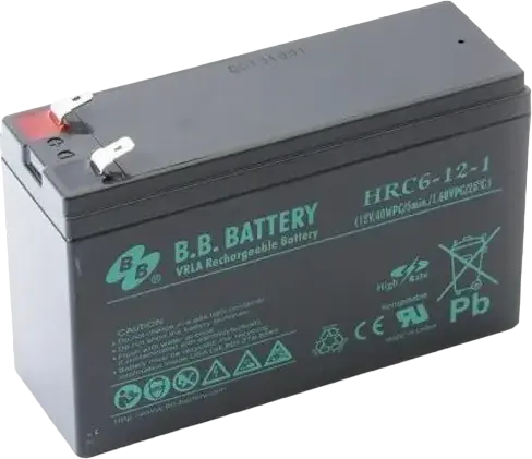 Baterie Reincarcabila B.B. Battery HRC6-12 VRLA 12V 6Ah cu Descarcare Rapida pentru UPS si Telecomunicatii 151x51x94mm