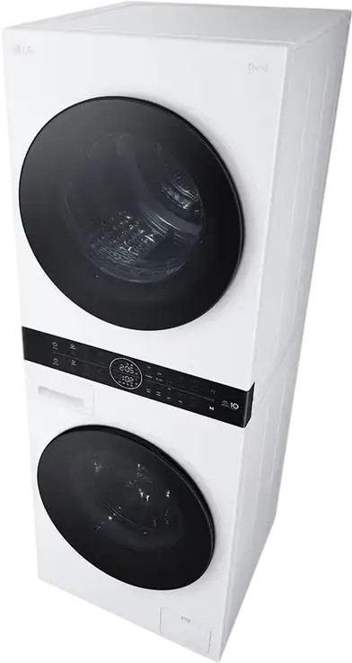 LG WT1210WWF WashTower Masina de Spalat si Uscat Integrata, 12kg Spalat/10kg Uscat, Pompa de Caldura, 1400rpm, Motor Inverter, ThinQ, Alb/Negru
