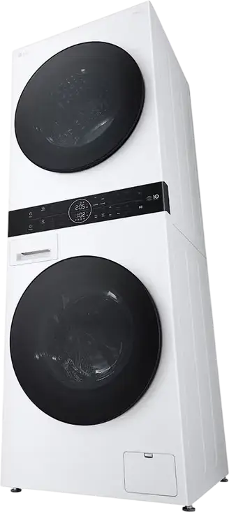 LG WT1210WWF WashTower Masina de Spalat si Uscat Integrata, 12kg Spalat/10kg Uscat, Pompa de Caldura, 1400rpm, Motor Inverter, ThinQ, Alb/Negru