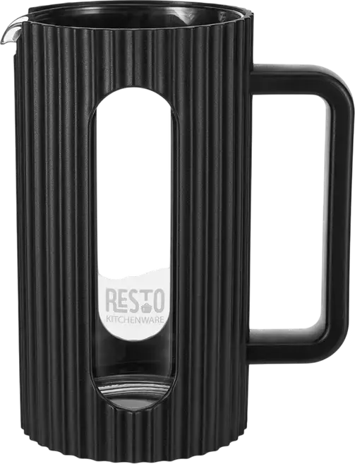 Presa pentru cafea RESTO 90531 Keid 1L, Sticla Borosilicata Rezistenta la Caldura cu Carcasa de Plastic Ribat, Filtru Inox, Negru