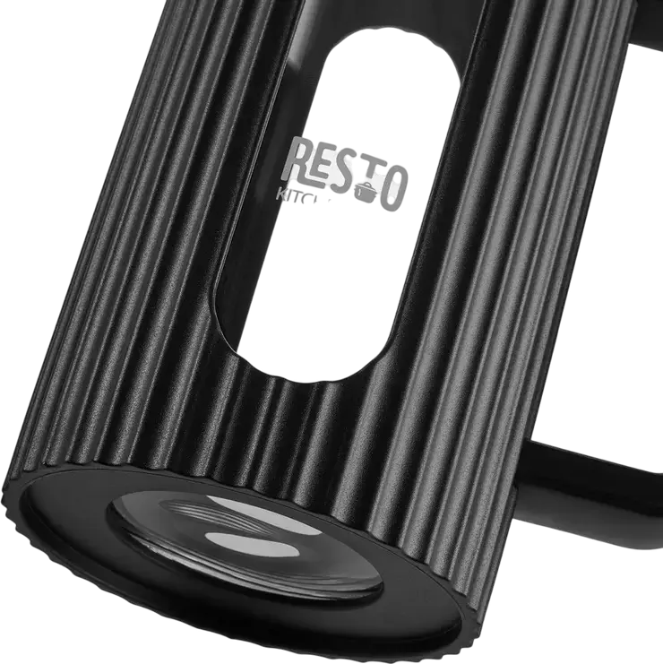 Presa pentru cafea RESTO 90531 Keid 1L, Sticla Borosilicata Rezistenta la Caldura cu Carcasa de Plastic Ribat, Filtru Inox, Negru