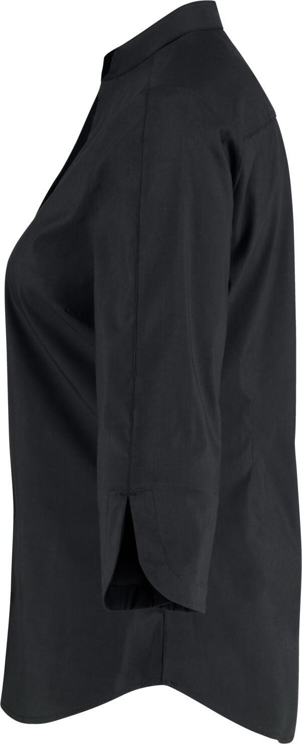 Bluza pentru femei Jobeline Lani, Croială Regular, Mânecă 3/4, Amestec Bumbac-Poliester, Ușor de Călat, Guler Stand-up Scurt, Certificare OEKO-TEX, Mărime 34, Culoare: Negru