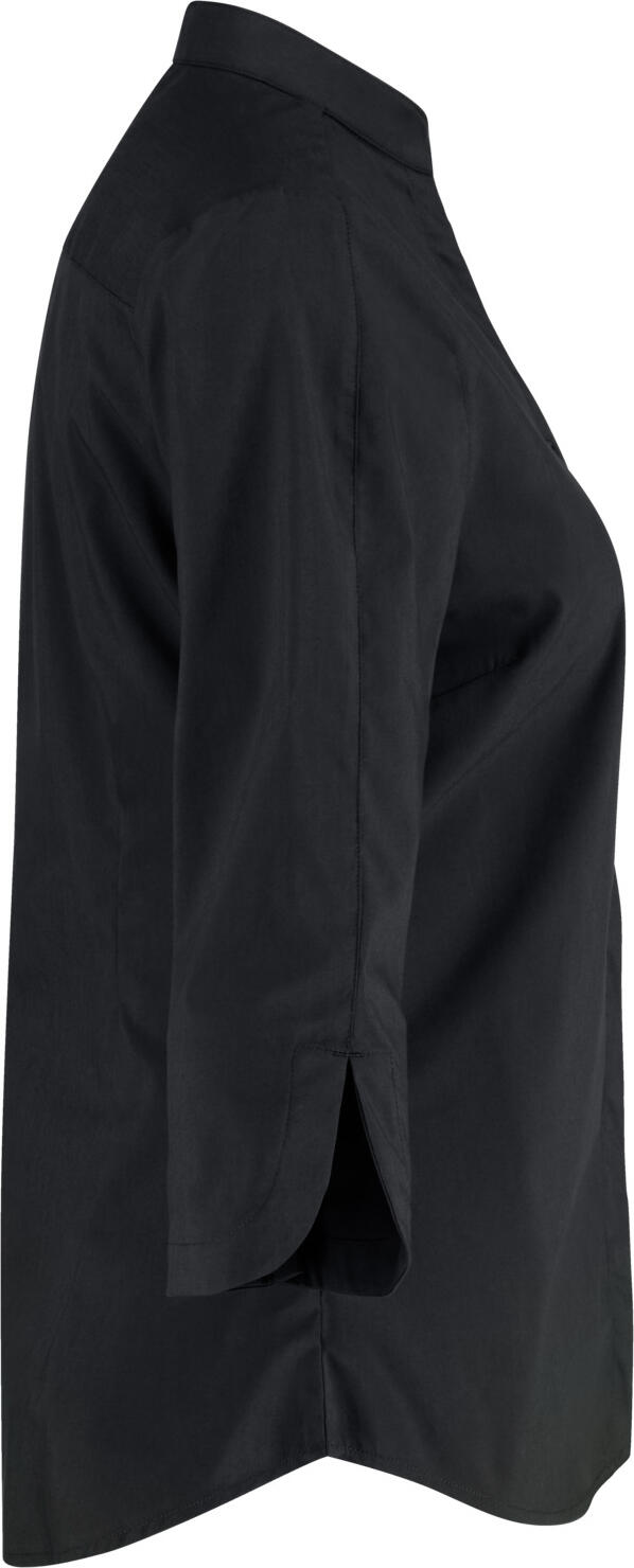 Bluza pentru femei Jobeline Lani, Croială Regular, Mânecă 3/4, Amestec Bumbac-Poliester, Ușor de Călat, Guler Stand-up Scurt, Certificare OEKO-TEX, Mărime 34, Culoare: Negru