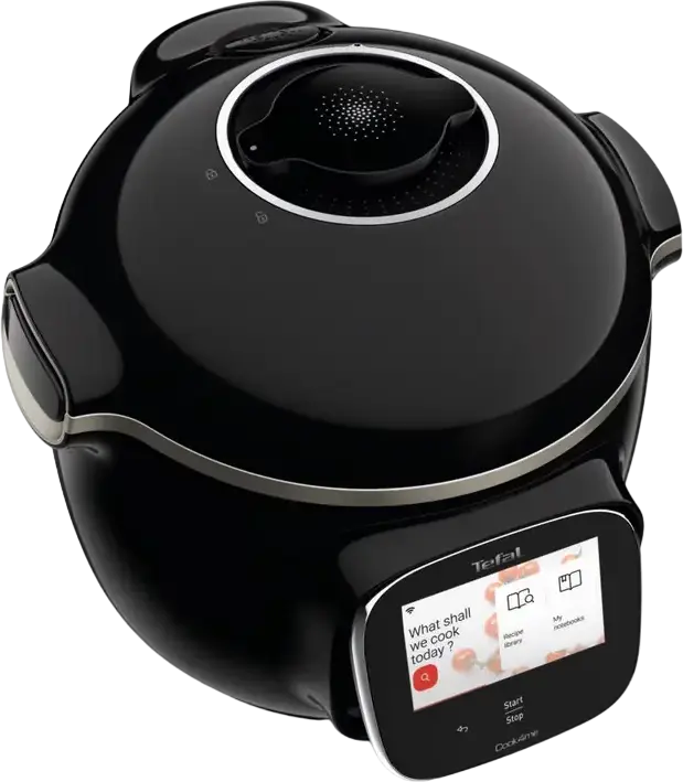 Tefal Cook4me Touch CY912830 Multifunctional Multicooker, 6L Ceramic Bowl, 1600W, Wi-Fi Smartphone Control, 13 Auto Programs, Pressure Cooker, Black