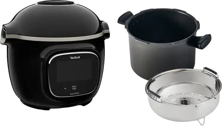 Tefal Cook4me Touch CY912830 Multifunctional Multicooker, 6L Ceramic Bowl, 1600W, Wi-Fi Smartphone Control, 13 Auto Programs, Pressure Cooker, Black