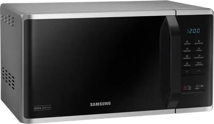 Samsung MS23K3513AS Solo Microwave Oven, 23L Capacity, 800W Power, Ceramic Enamel Interior, Quick Defrost and Auto Cook, Silver/Black, Countertop