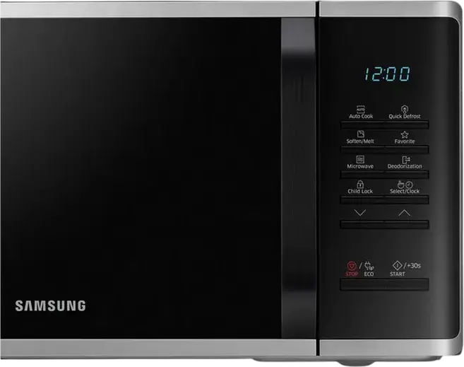 Samsung MS23K3513AS Solo Microwave Oven, 23L Capacity, 800W Power, Ceramic Enamel Interior, Quick Defrost and Auto Cook, Silver/Black, Countertop