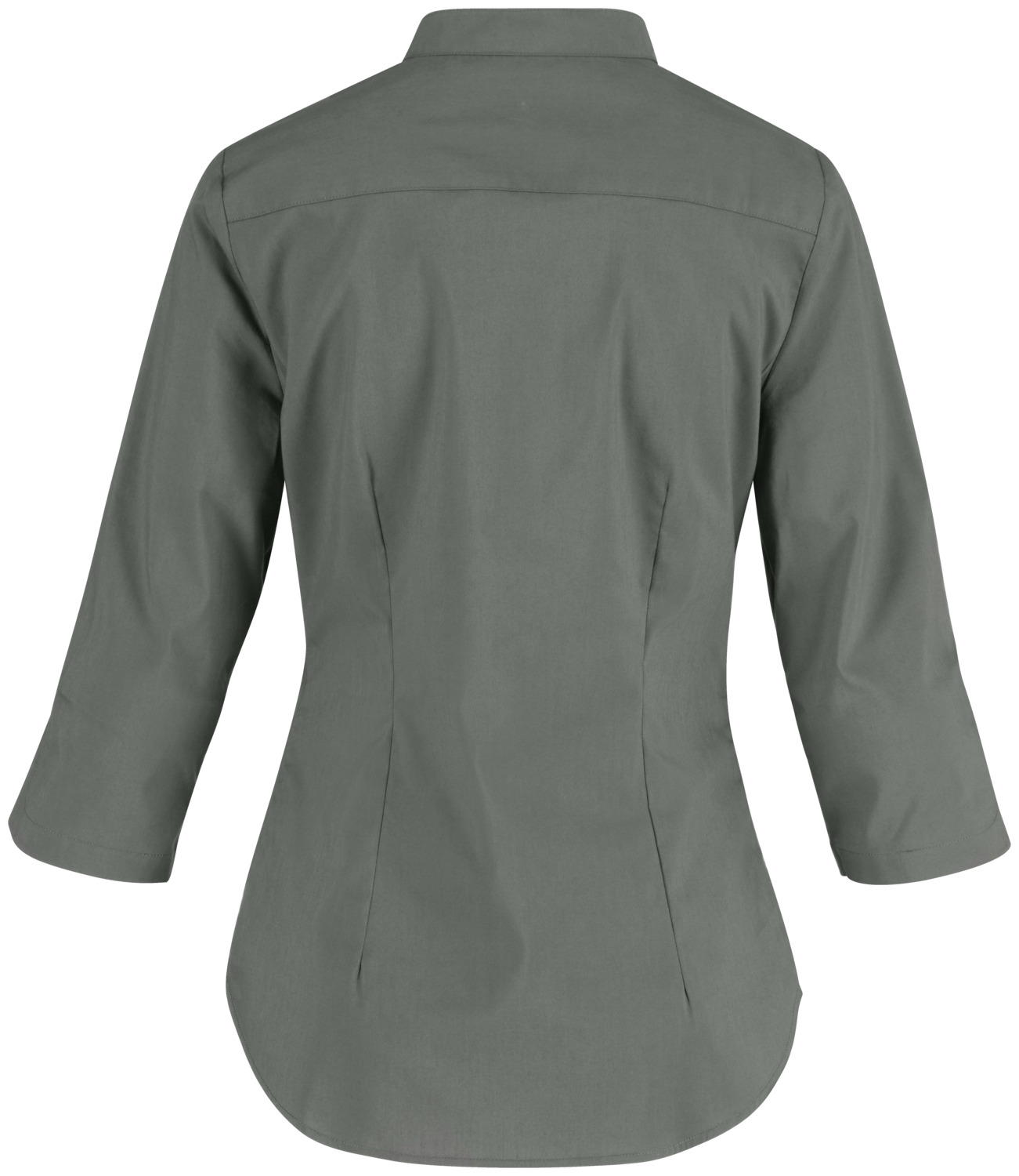 JOBELINE Lani Women's Blouse, Dark-Grey, Three-Quarter Sleeve, Cotton-Polyester Blend, Regular Fit, Easy-Iron, Stand-up Collar, OEKO-TEX Standard 100