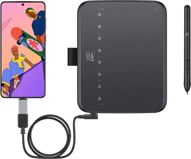 XP-Pen Deco 640 Graphics Tablet, 16384 Pressure Levels Battery-Free Stylus, 5080 LPI Resolution, USB Type-C, Windows MacOS Linux Android Chrome OS