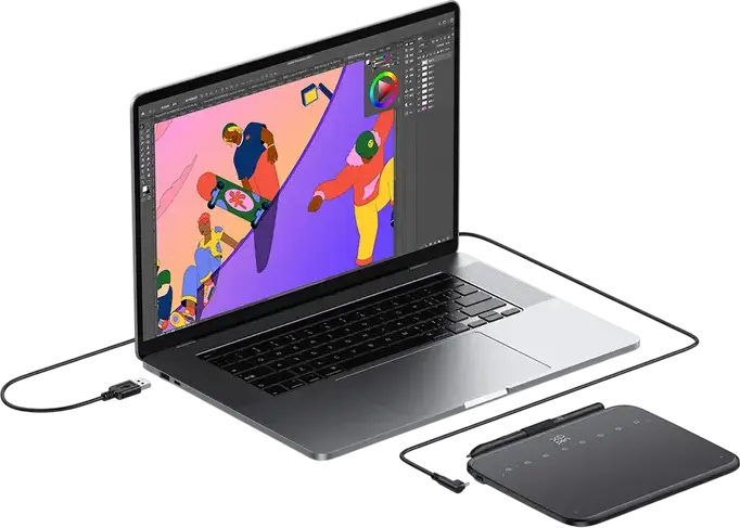 XP-Pen Deco 640 Graphics Tablet, 16384 Pressure Levels Battery-Free Stylus, 5080 LPI Resolution, USB Type-C, Windows MacOS Linux Android Chrome OS