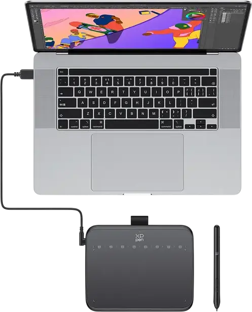 XP-Pen Deco 640 Graphics Tablet, 16384 Pressure Levels Battery-Free Stylus, 5080 LPI Resolution, USB Type-C, Windows MacOS Linux Android Chrome OS