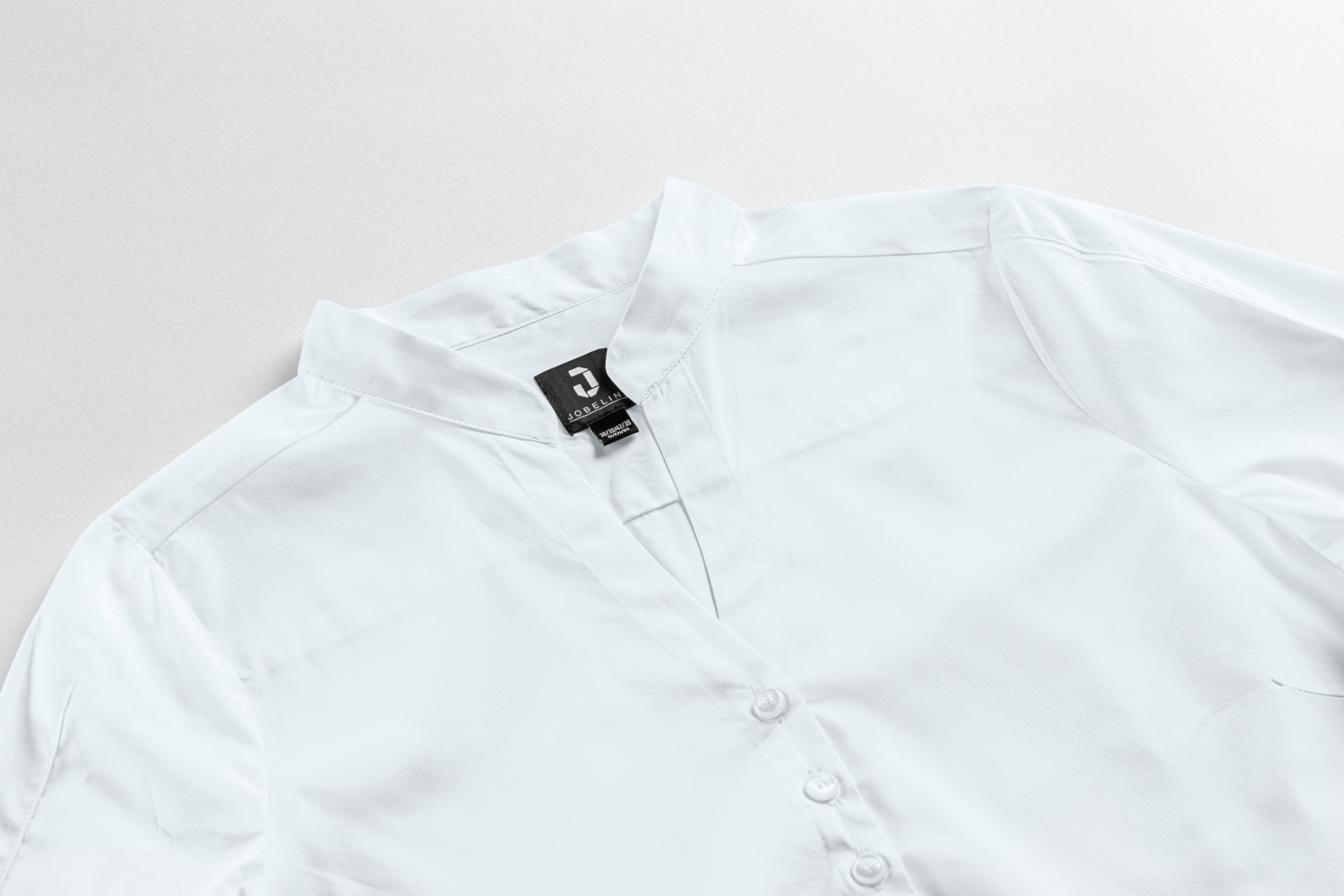 JOBELINE Lani Women's Blouse, Three-Quarter Sleeve, Cotton-Polyester Blend, Regular Fit, Easy-Iron, OEKO-TEX Standard 100, Color: White, Size: 40