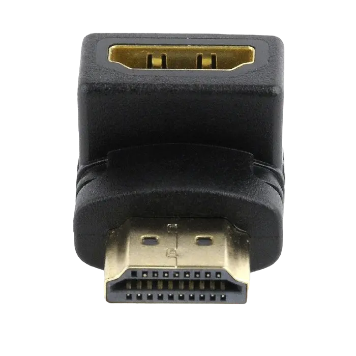 Cablexpert A-HDMI90-FML HDMI Right Angle Adapter 90 Degree Upwards Male to Female Gold-plated Connectors Black