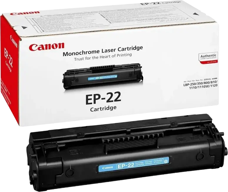 Cartus Toner Laser Monocrom Canon EP-22 Negru, Capacitate 2500 Pagini, pentru Laser Shot LBP800, LBP810, LBP1120, LBP-250, LBP-350, LBP-1110SE