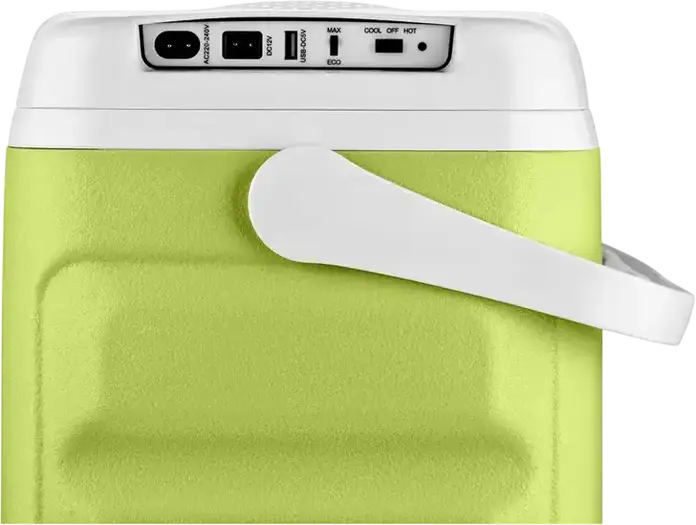 Ardesto CR-25L Thermoelectric Travel Cooler and Warmer, 2-in-1 Portable Refrigerator, 25L Capacity, AC/DC and USB Power, Plastic, Green and White