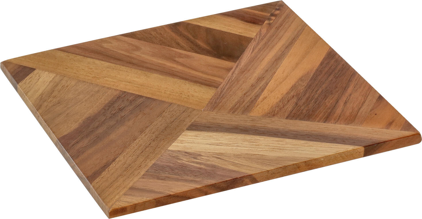 VEGA LUSINI Solutions GmbH Food board Carbo Speisenbrett Carbo Food board Carbo; 18.4x18.4x1.9 cm (LxWxH); walnut; tapered Speisenbrett Carbo; 18.4x18.4x1.9 cm (LxBxH); nussbaum; konisch Food board made of high-quality walnut with a herringbone look. Not suitable for dishwasher. Food safe. Speisenbrett aus hochwertigem Nussbaum in Fischgrätenoptik. Nicht spülmaschinengeeignet. Lebensmittelecht.