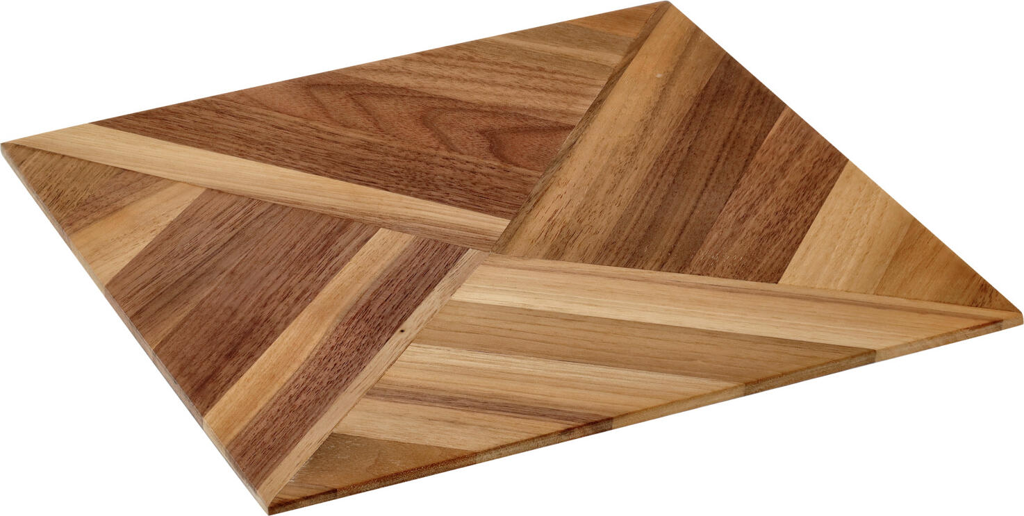 VEGA LUSINI Solutions GmbH Food board Carbo Speisenbrett Carbo Food board Carbo; 23.1x23.1x1.8 cm (LxWxH); walnut; tapered Speisenbrett Carbo; 23.1x23.1x1.8 cm (LxBxH); nussbaum; konisch Food board made of high-quality walnut with a herringbone look. Not suitable for dishwasher. Food safe. Speisenbrett aus hochwertigem Nussbaum in Fischgrätenoptik. Nicht spülmaschinengeeignet. Lebensmittelecht.