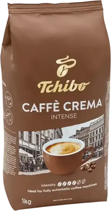 Кофе в зернах Tchibo Caffè Crema Intense 1000г, насыщенный и ароматный, интенсивность 5/6, идеально для автоматических кофемашин