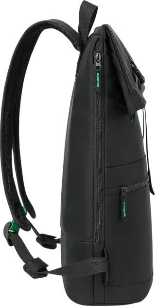 Rivacase 5567 Gremio-ECO Urban Rolltop Backpack, 15L, RPET Recycled Polyester, 15.6 inch Laptop Compartment, Black