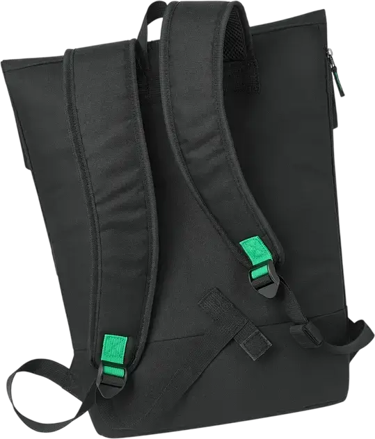 Rivacase 5567 Gremio-ECO Urban Rolltop Backpack, 15L, RPET Recycled Polyester, 15.6 inch Laptop Compartment, Black