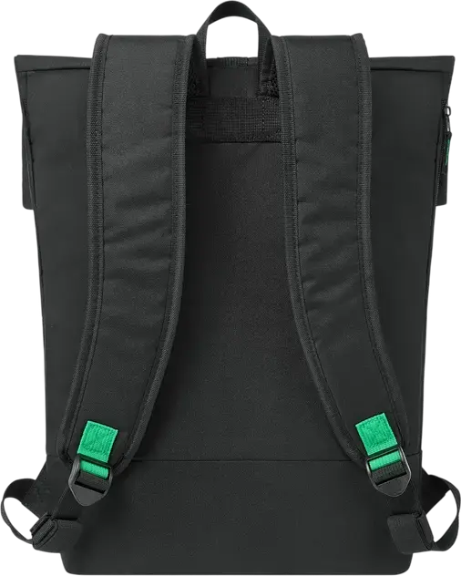 Rivacase 5567 Gremio-ECO Urban Rolltop Backpack, 15L, RPET Recycled Polyester, 15.6 inch Laptop Compartment, Black