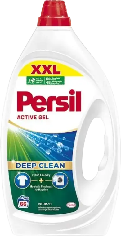Persil Universal Active Gel Deep Clean Detergent lichid pentru rufe, 2.97L, 20-95°C, Prospetime Igienica