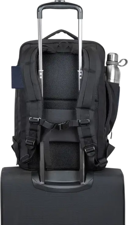 Rivacase 8461 ECO Travel Laptop Backpack for 17.3 inch Laptops and 10.5 inch Tablets, Eco-friendly rPET Polyester, Ergonomic Design, Black